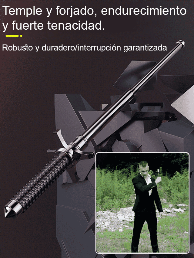 Bastón de senderismo multifuncional telescópico de acero aleado con bloqueo de resistencia para exte