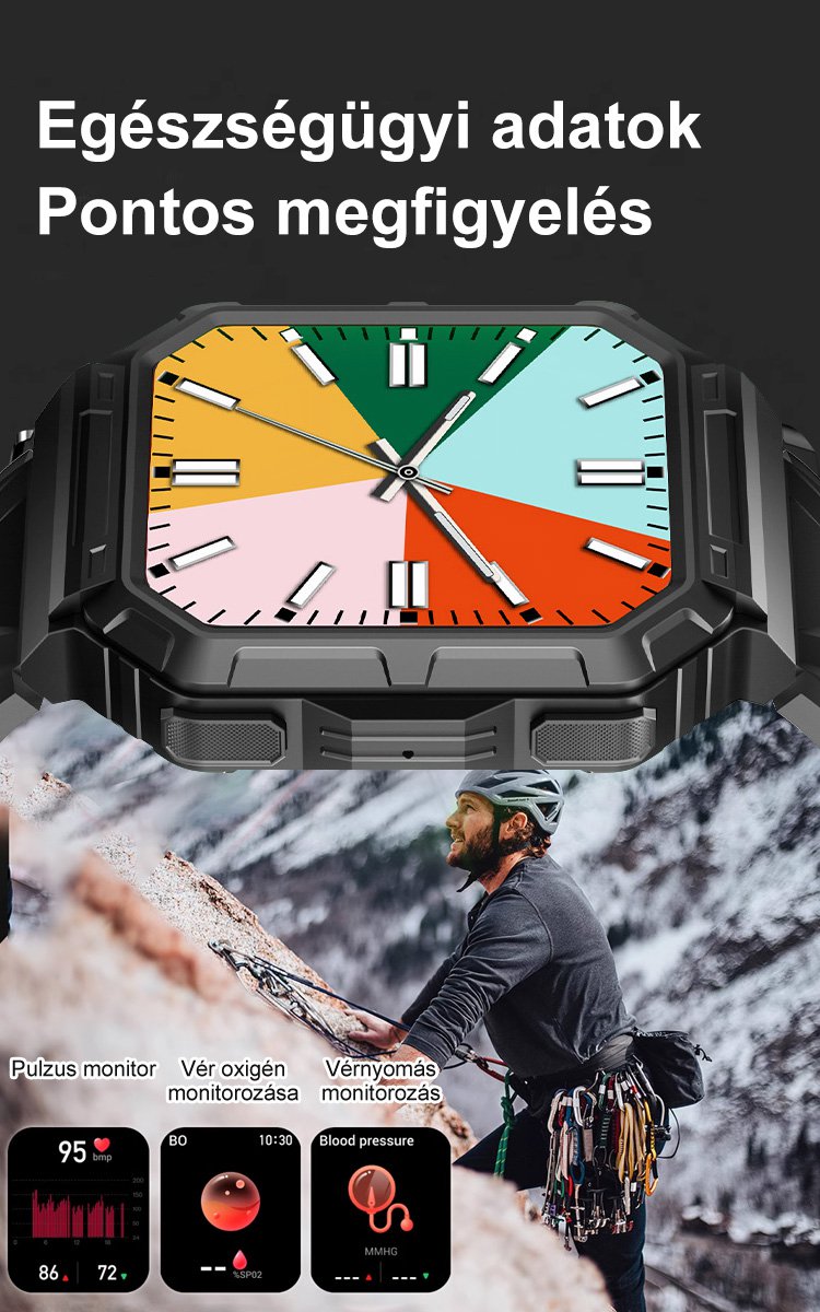 Hárombiztos, többfunkciós okosóra