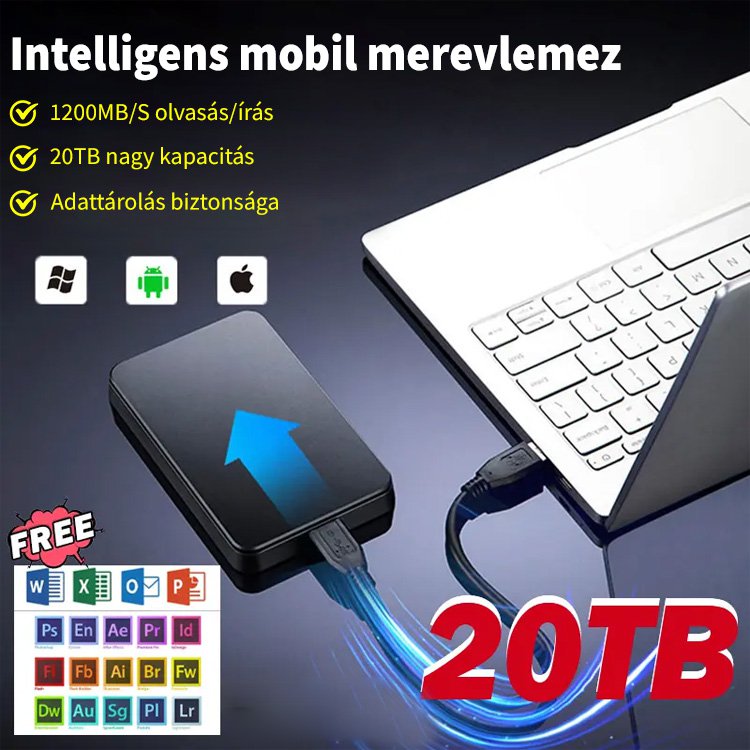 hordozható, gyorsan mozgatható merevlemez