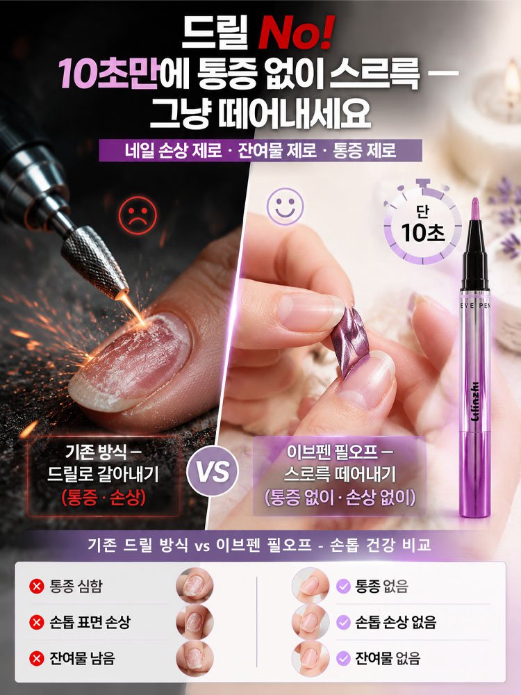 [3초완성] 6-in-1각질 케어·거스러미 방지 캣아이 네일 펜