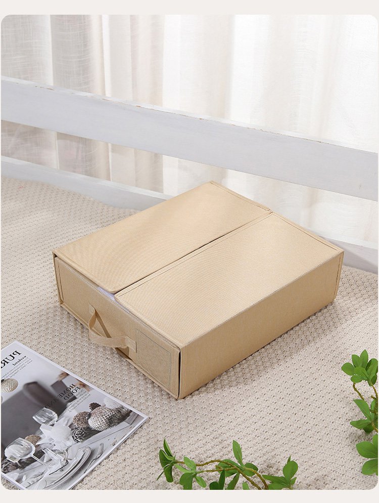 複数積み重ねた布製スリム収納ボックス