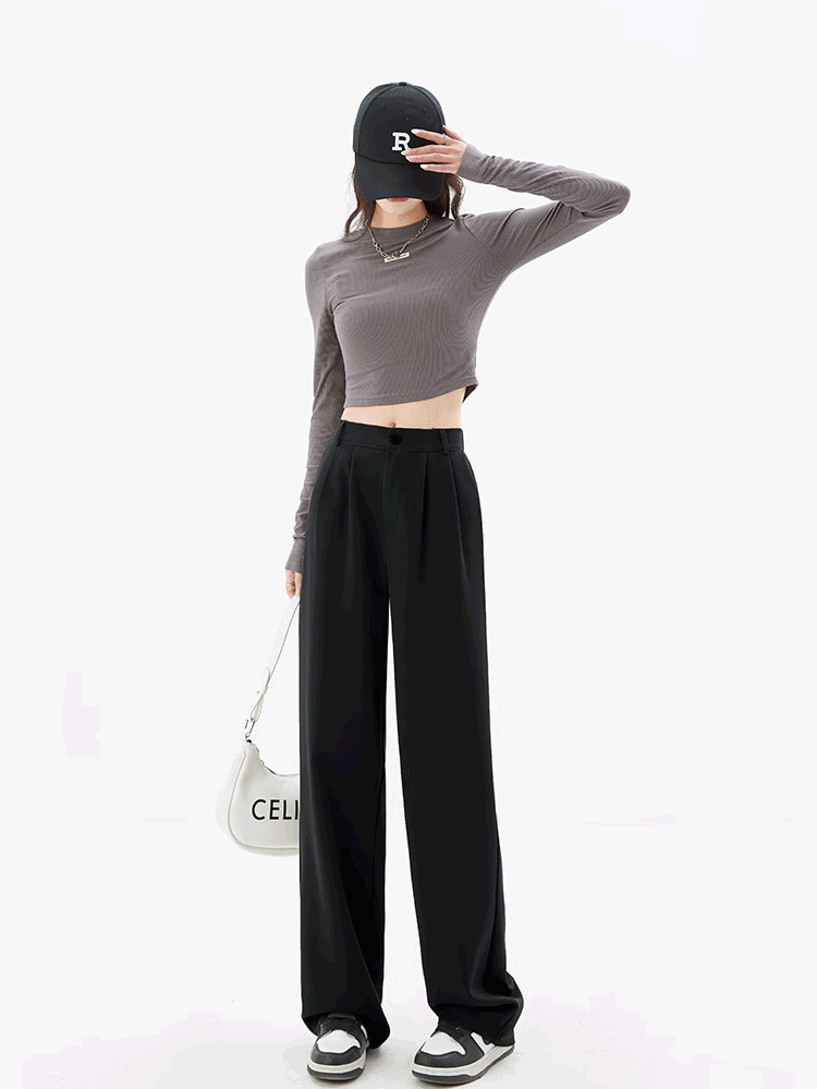 하이웨이스트 와이드 슬랙스