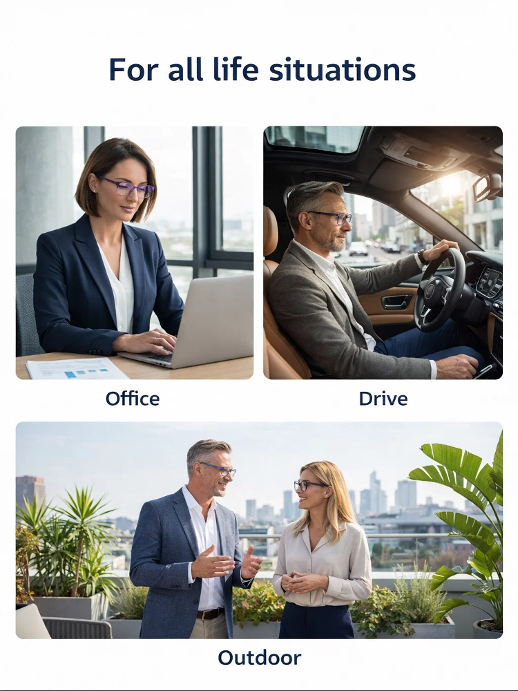 [Auto-Focus from -7D to +7D] Smart Zoom Comfort Reading Glasses