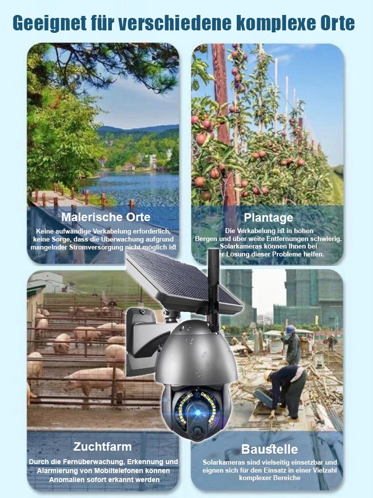 Handy-Fernbedienung Ultra-HD Vollfarb-Nachtsicht Outdoor-Wasserdichte Solarkamera