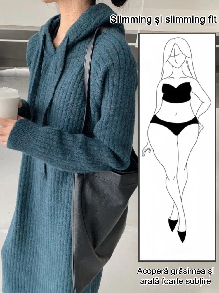 [Patru culori disponibile] Fusta tricotată cu glugă în stil coreean