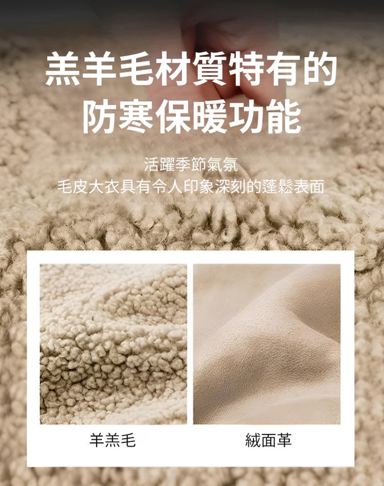 假兩件羊羔絨連帽外套