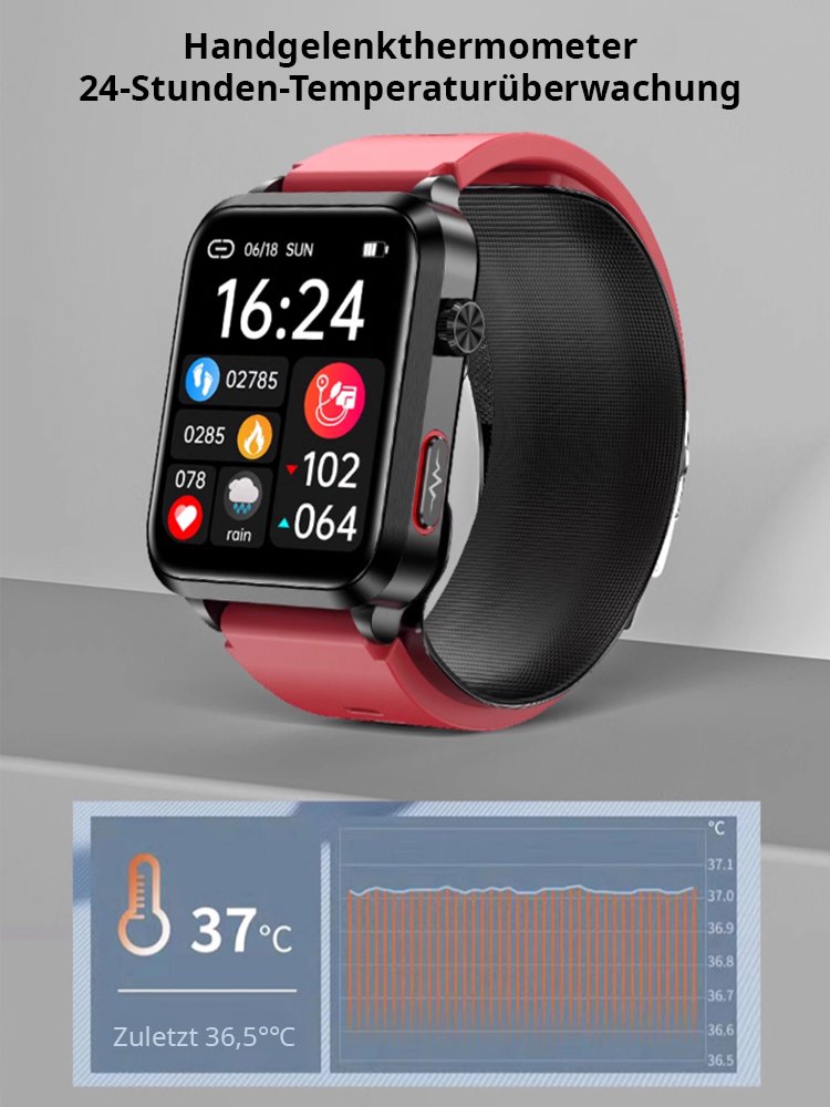 Nicht-invasiver Blutzucker-, EKG- und Blutdrucküberwachungs-Smartwatch.