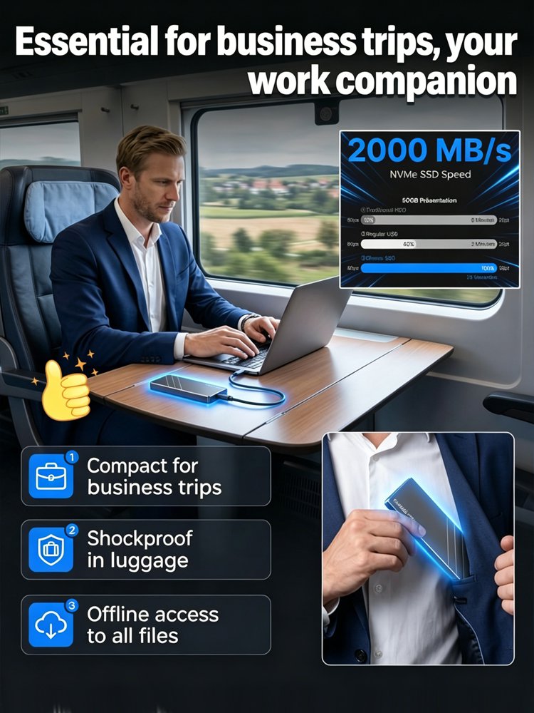 [High-Speed ​​Encrypted Transfer] Mini Portable External Hard Drive