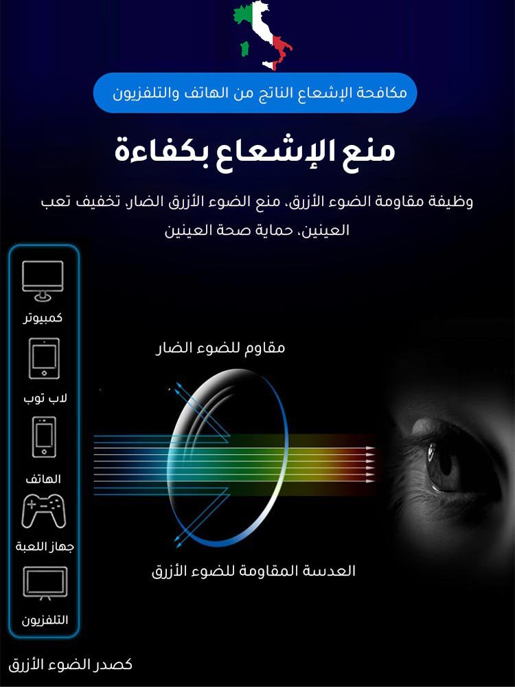 نظارة القراءة الإيطالية المقاومة للضوء الأزرق الأكثر مبيعا في العالم
