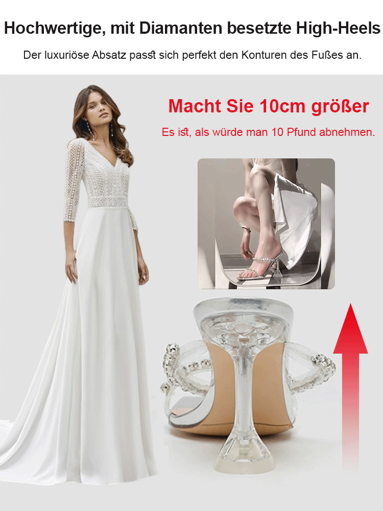 Hochhackige Sandalen, stabil und nicht sperrig,  von der französischen Marke