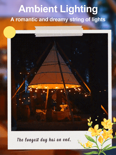 Solar Papaya String Lights for Patio Garden Outdoor Camping Decoration