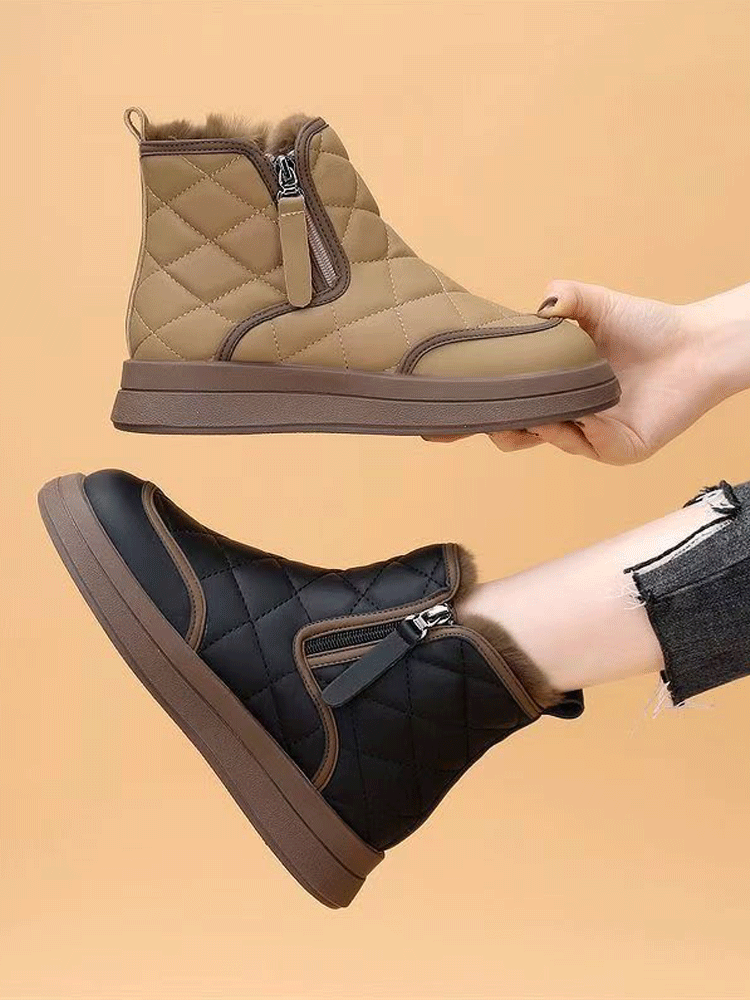 サイドファスナー付きスノーブーツ