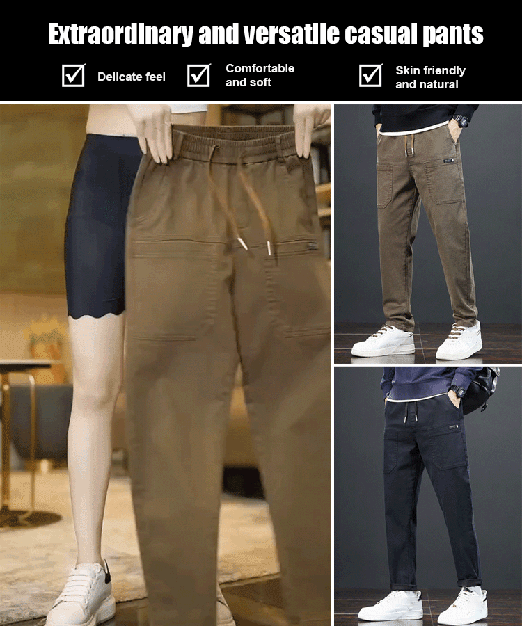 men's six pocket work casual pants