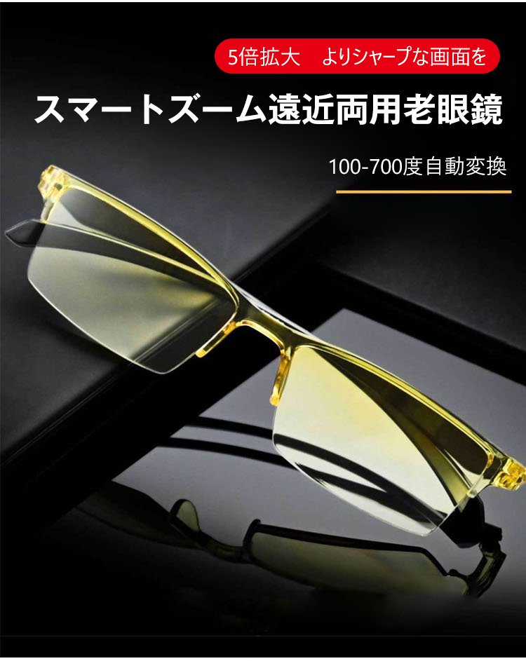 累進多焦点遠近両用老眼鏡の全体写真