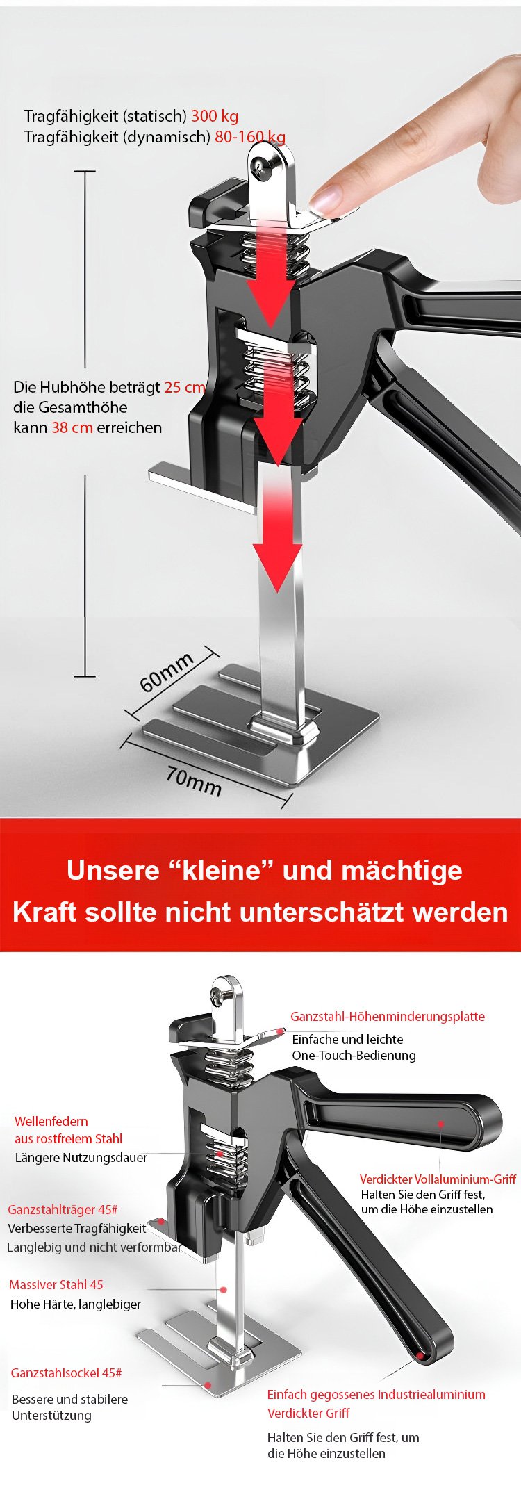 Werkstattausrüstung für das Anheben schwerer Objekte