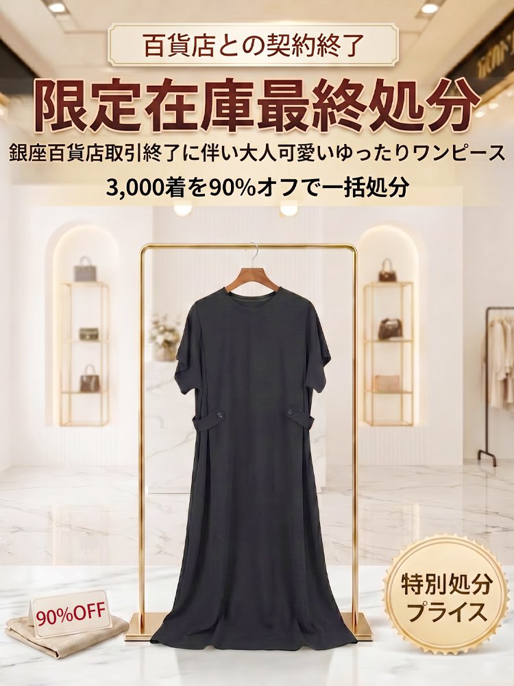 大人可愛いゆったりワンピース