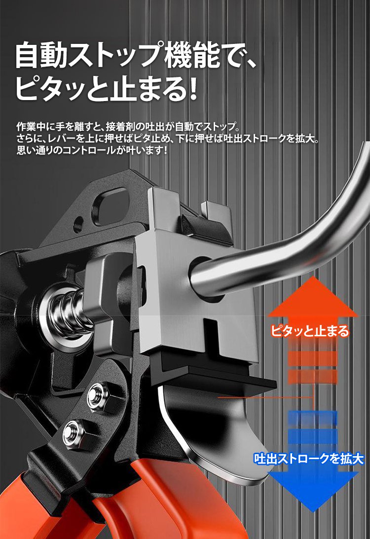 握りやすいグリップ付きコーキングガン