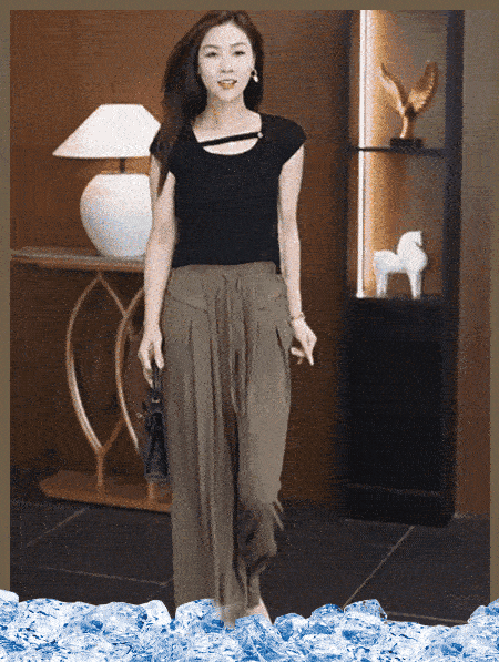 Weite Hose mit hoher Taille