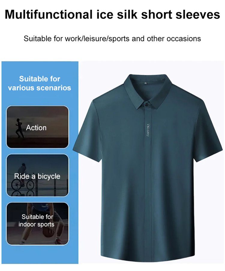 Men's Premium Ice Silk Short Sleeve Shirt