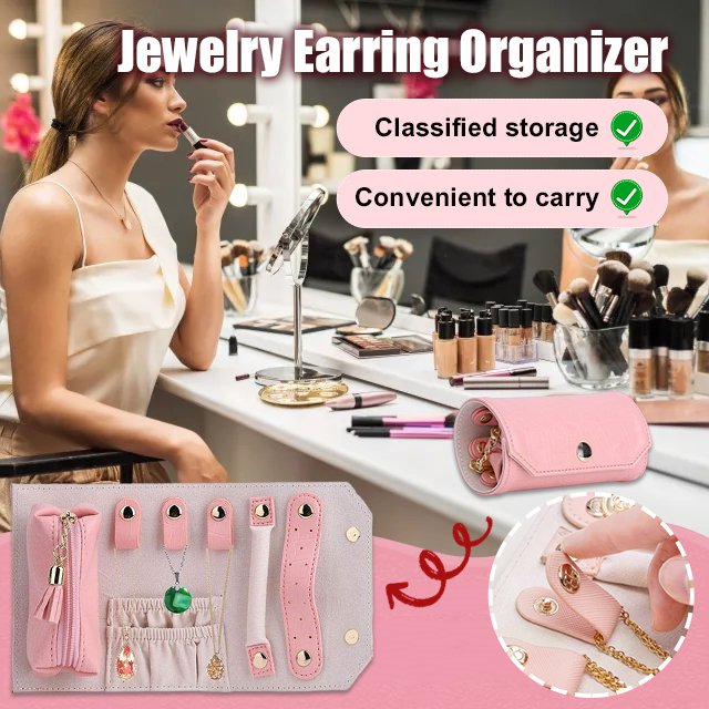 Jewelry Earring Organizer Roll Storage