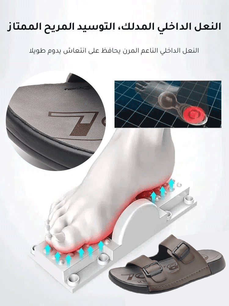 【يدوم لمدة 10 سنوات دون تلف】صندل رجالي من الجلد البقري الطبقة الأولى بنعل ناعم