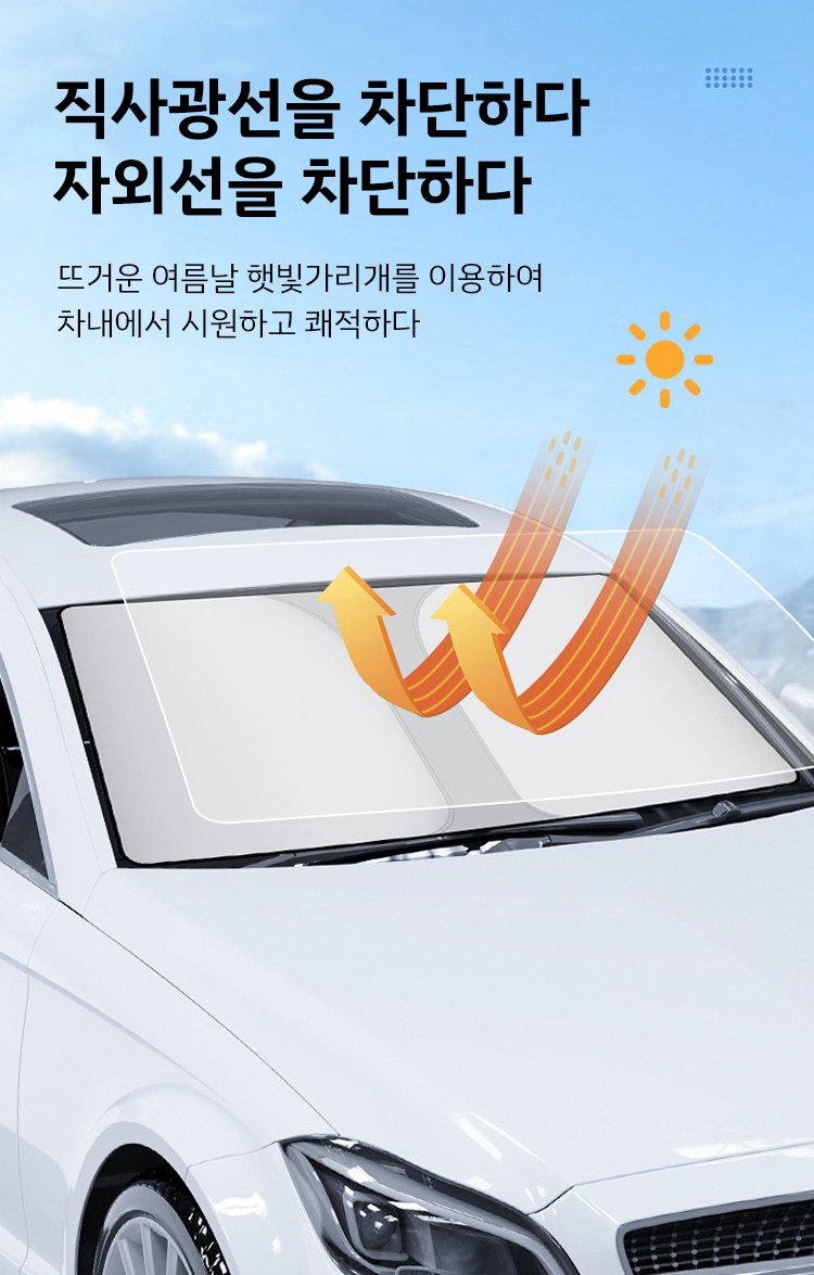 차량 내부에서 본 선블라인드 효과