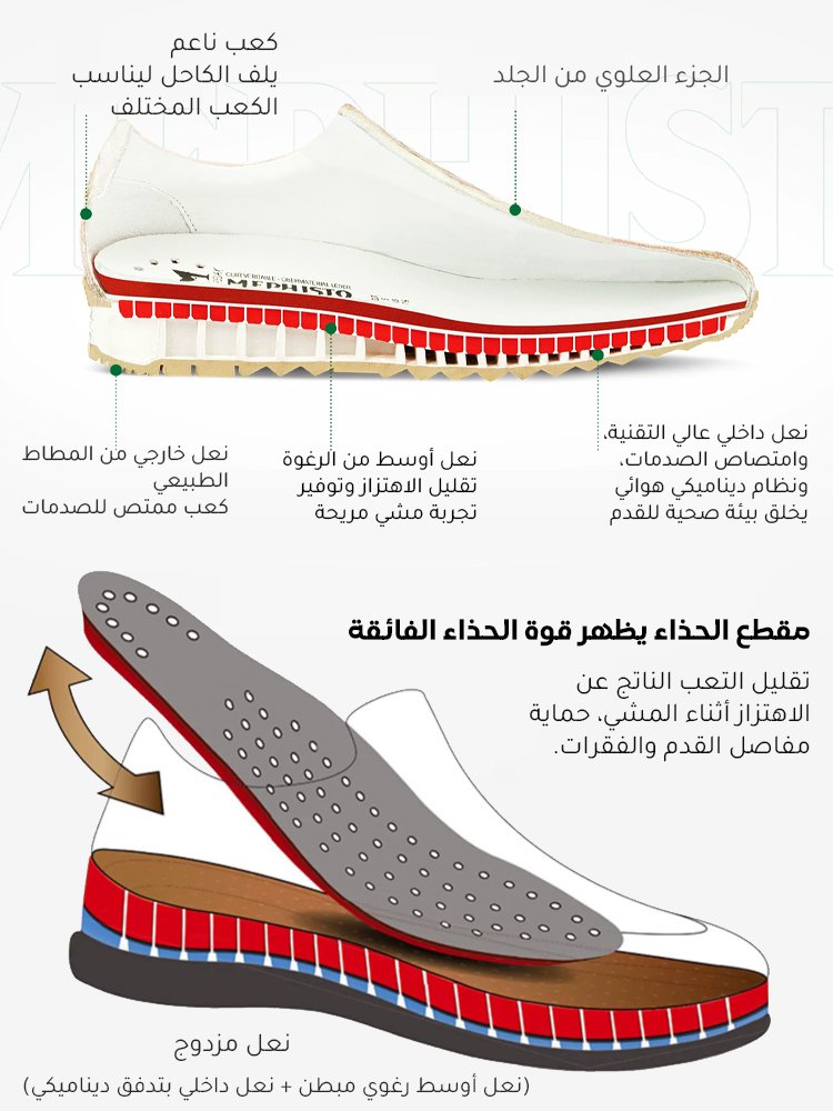 حذاء جلدي عملي بجزء علوي ناعم مزود بشريط فيلكرو