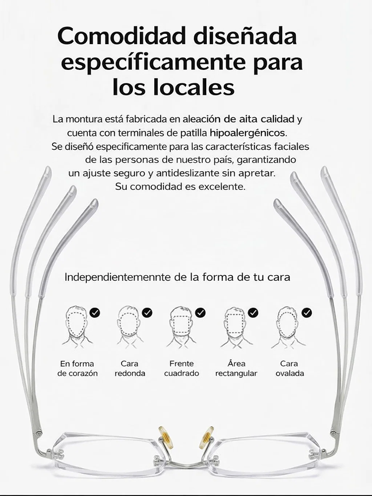 Lentes de titanio autoenfoque 0.1s: Ve cerca, lejos y cambian a lentes de sol.