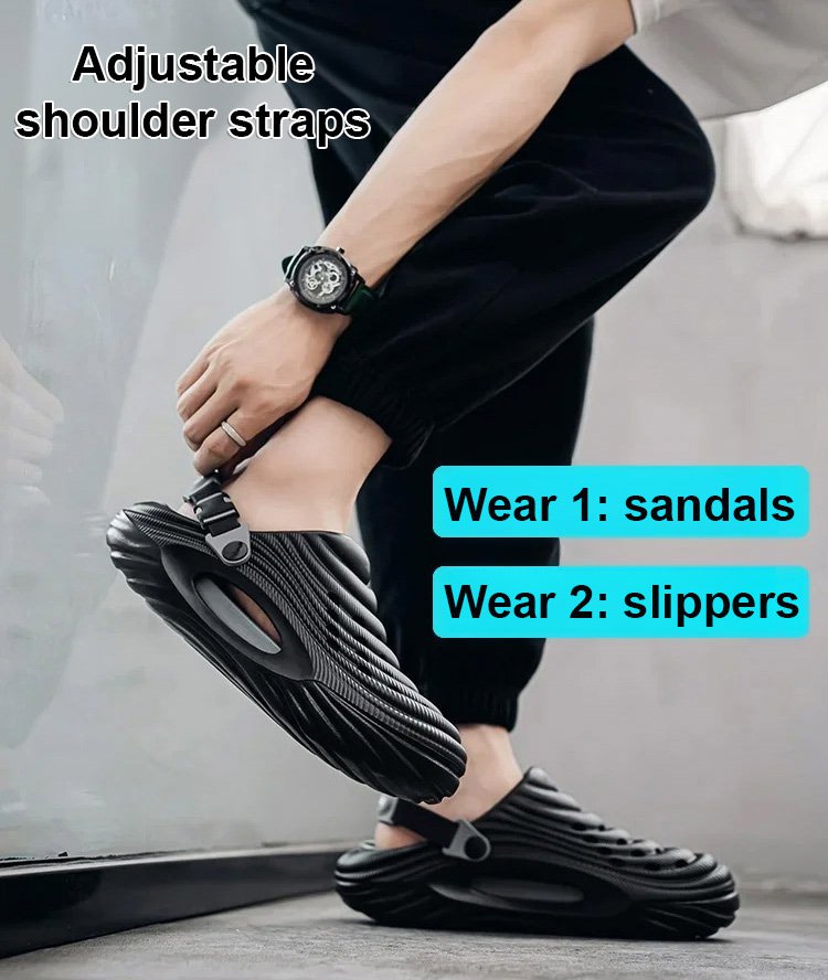 [Increase height by 5cm, support the arch of the foot] Men's two-way hole shoes