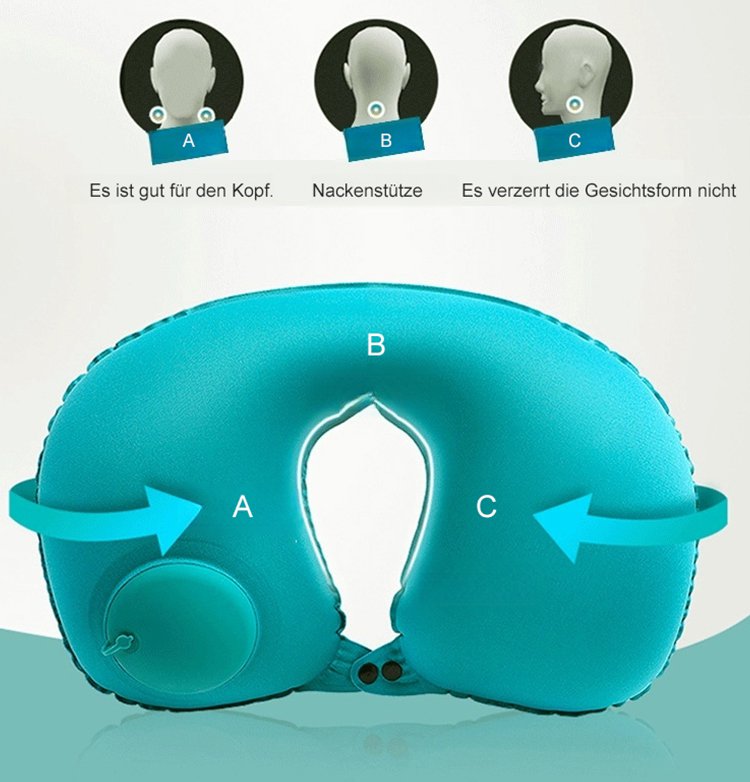 Aufblasbares U-förmiges Kissen mit Druckmechanismus