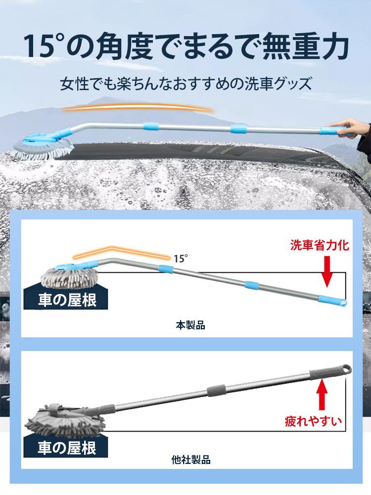 伸縮式洗車モップ