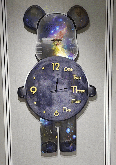 Ρολόι με αθόρυβο διακοσμητικό πίνακα με αρκουδάκι