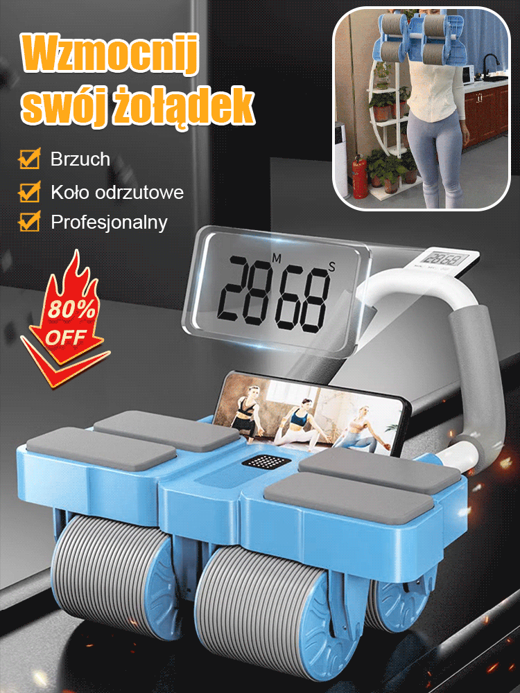 Cztery rundy automatycznego podciągania brzucha i zwijania koła fitness brzucha