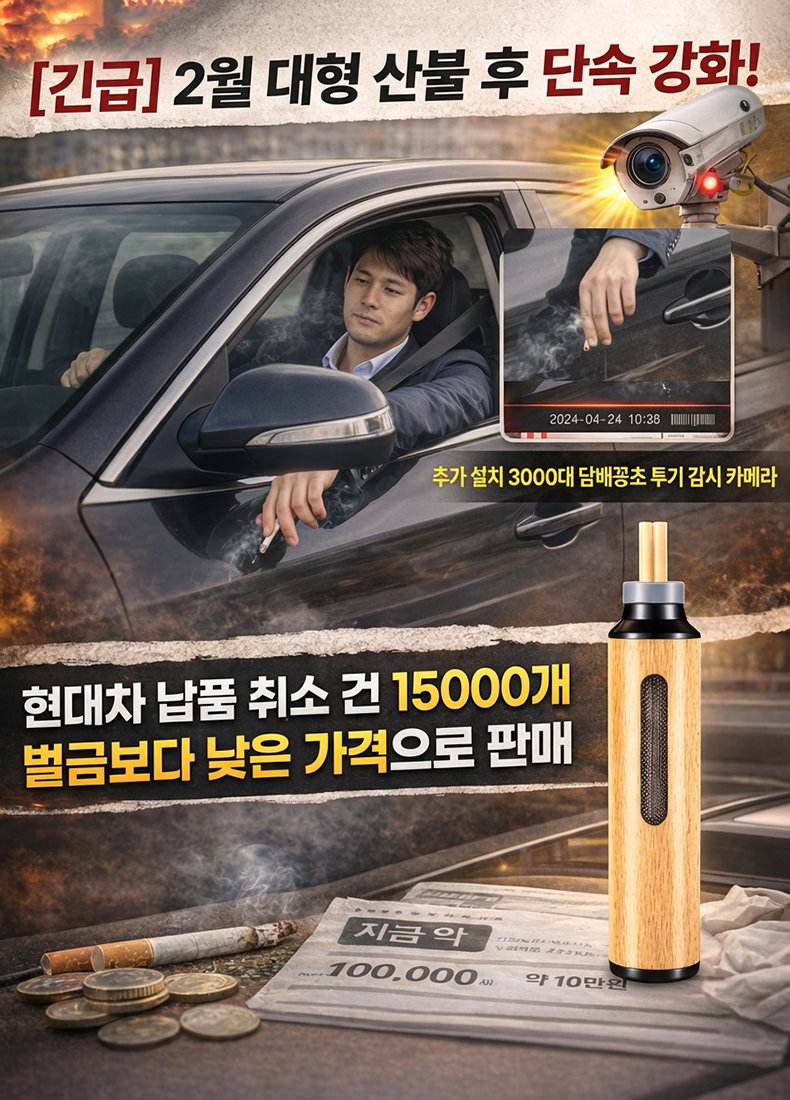 【재 튐 방지】휴대용 재떨이
