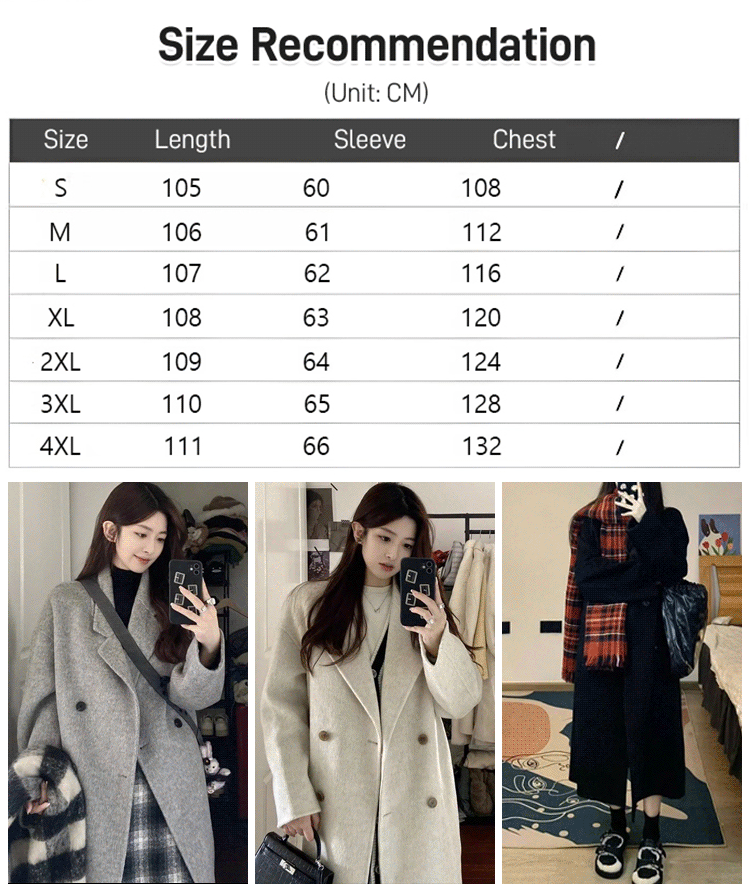 Medium-length thickened tweed jacket women