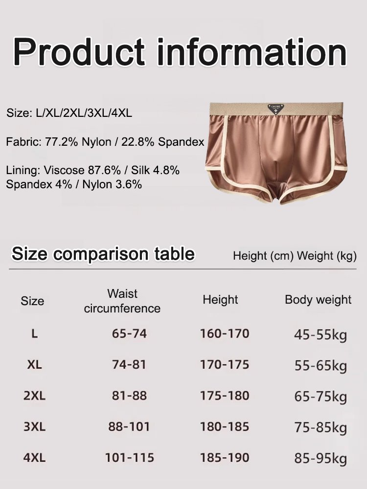 【10A Antibacterial】 Mulberry Silk Men's Underwear