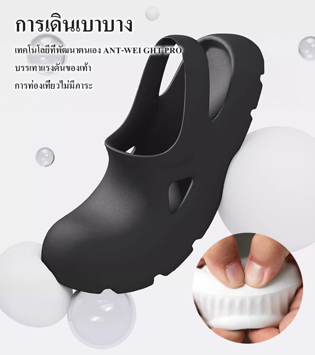 รองเท้าแบบกลวงพื้นหนาปิดหัว แฟชั่น 