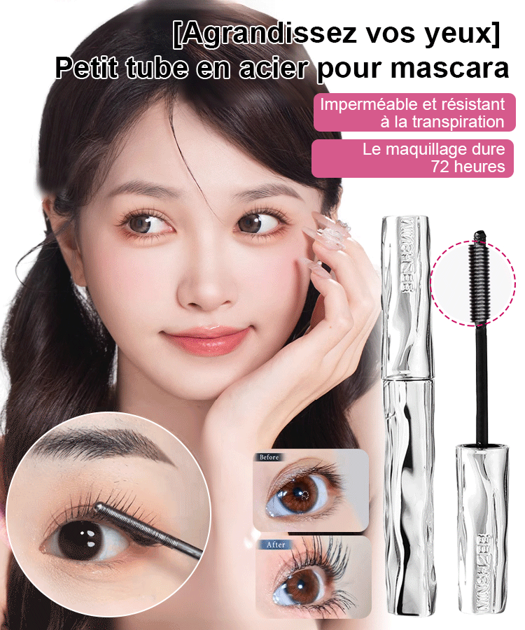 [agrandir les deux yeux] petit tube en acier Mascara