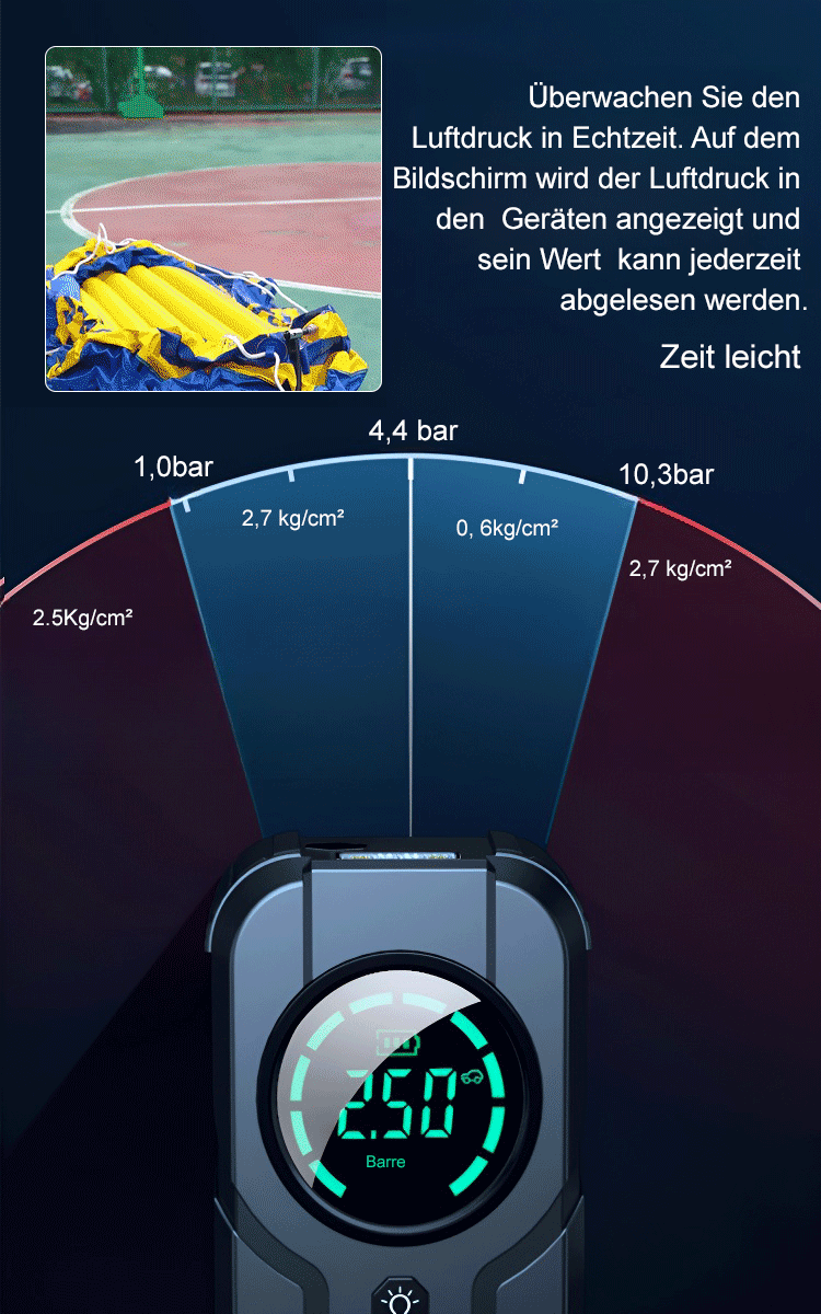 [Deutsche Hochdruck-Doppelpumpe] Superleise intelligente aufblasbare Pumpe