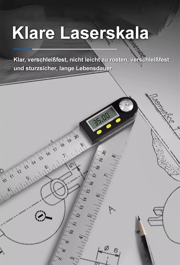 Digitales Winkelmessgerät mit klarem LCD-Display