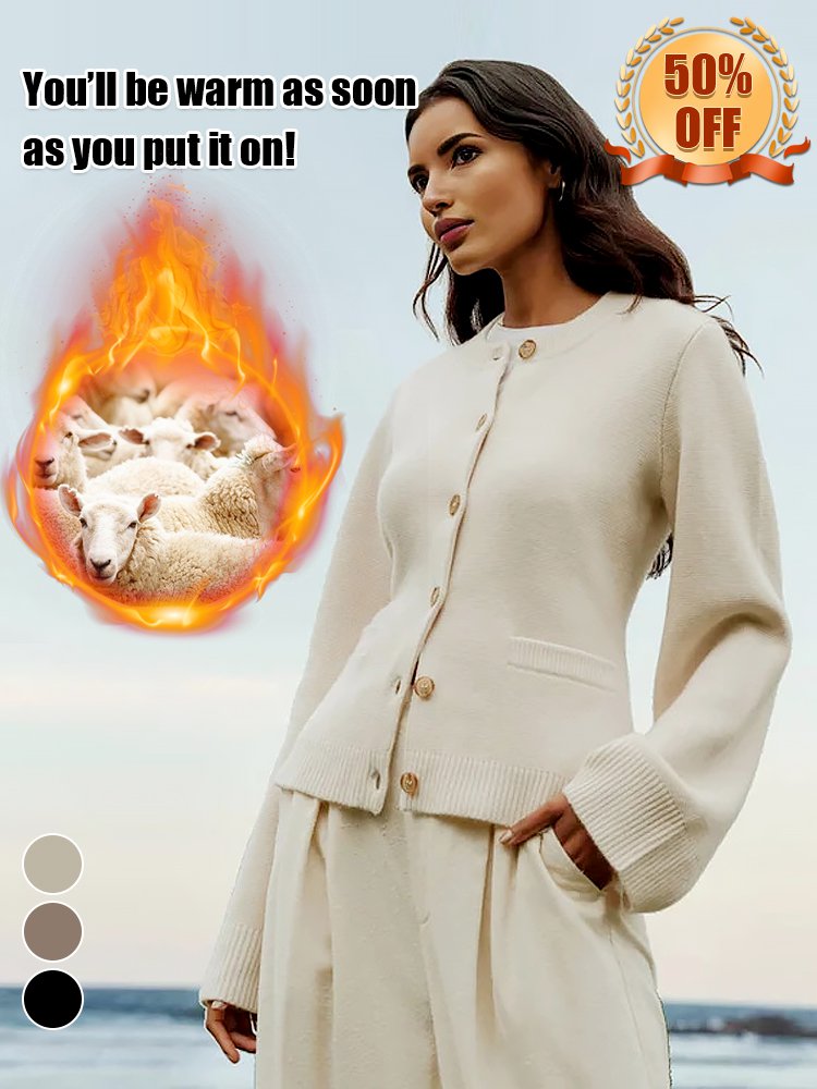 Knitted wool cardigan