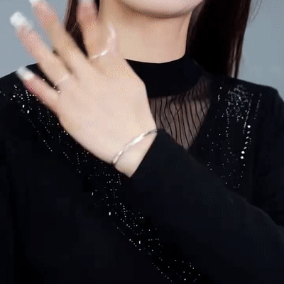 半高領網紗氣質打底衫