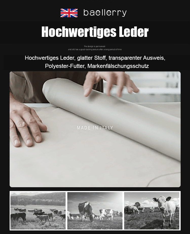 Handtasche aus gebürstetem Leder für Herren mit mehreren Kartenschlitzen
