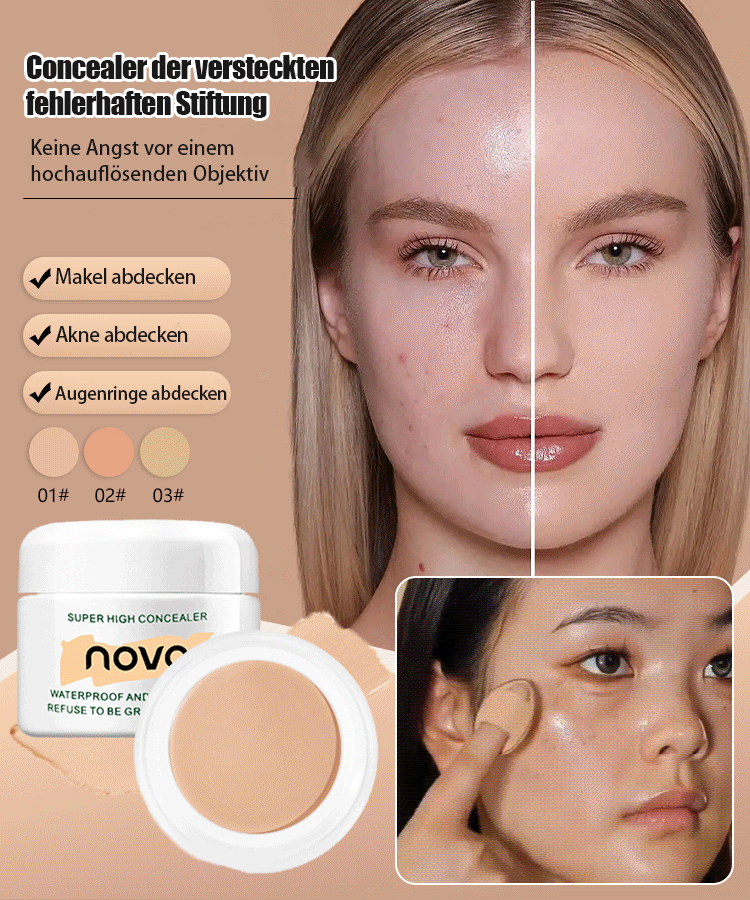 Concealer der versteckten fehlerhaften Stiftung