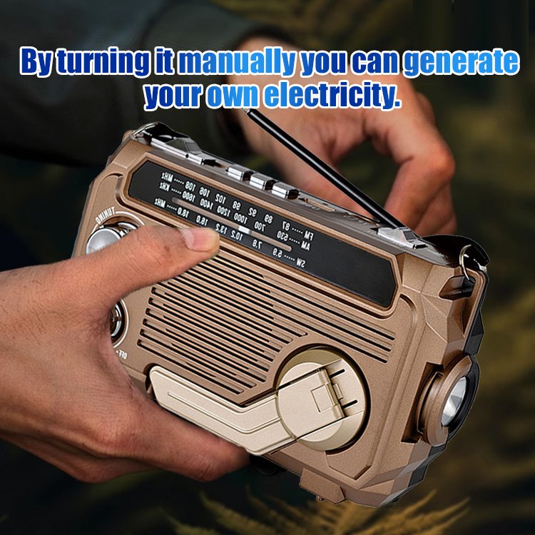 Emergency hand crank radio