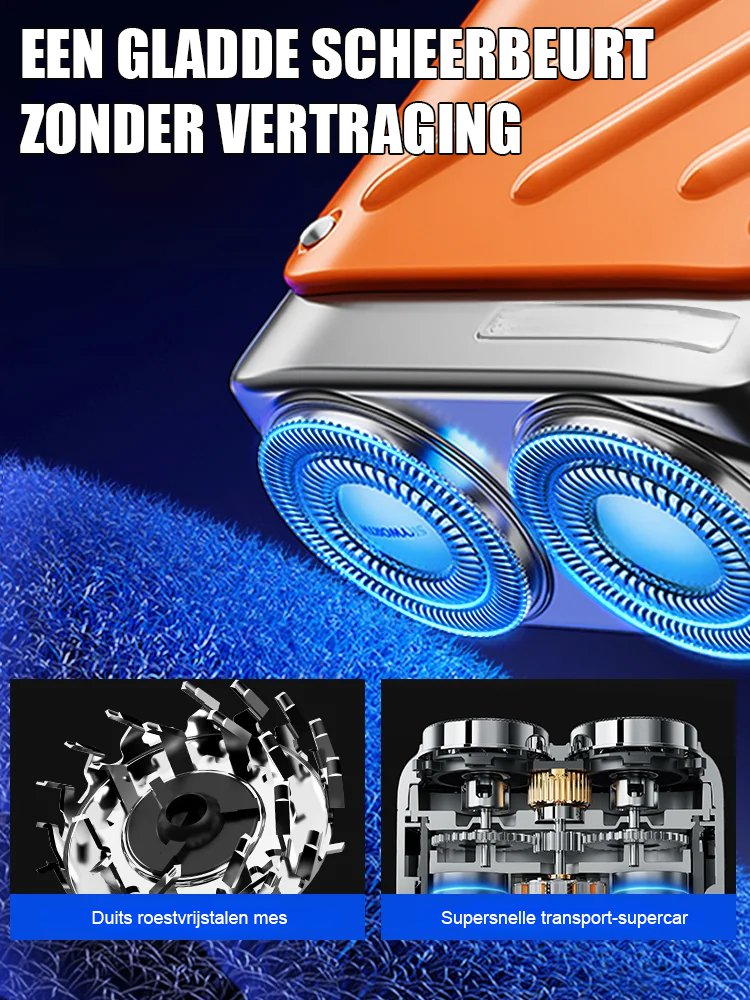 Roterend elektrisch scheerapparaat met dubbele ring