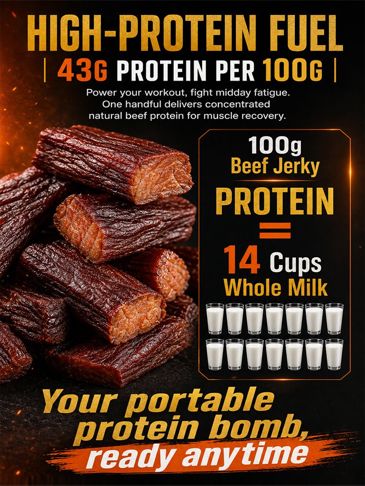 Zero-additive high-protein pure beef jerky