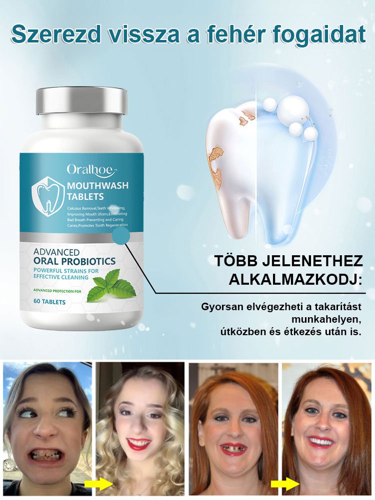 Pezsgőtabletták a fogak regenerálására