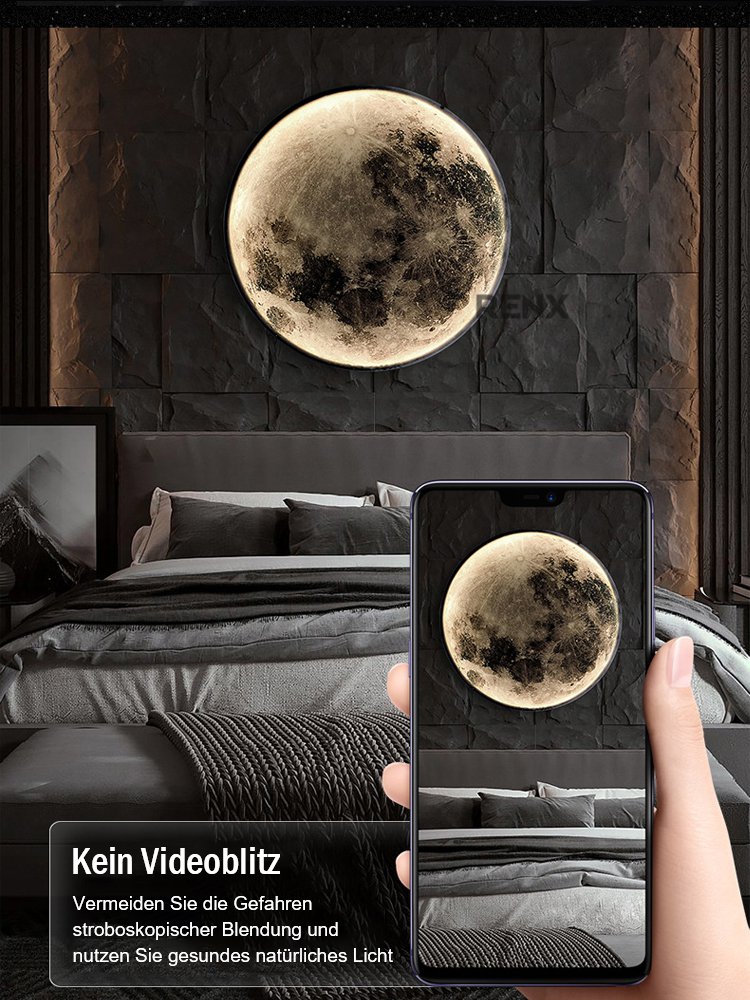 Leichte, luxuriöse, einfache Mondwandlampe, dekorative Lampe