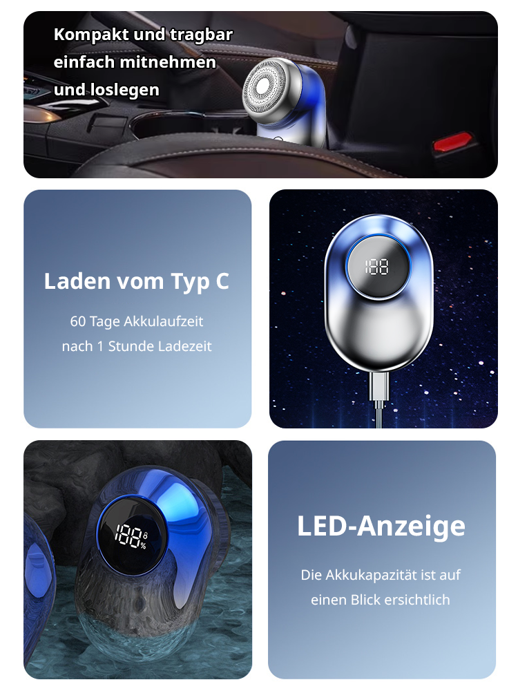 Neuer 3D-Bartrasierer mit schwebendem Kopf